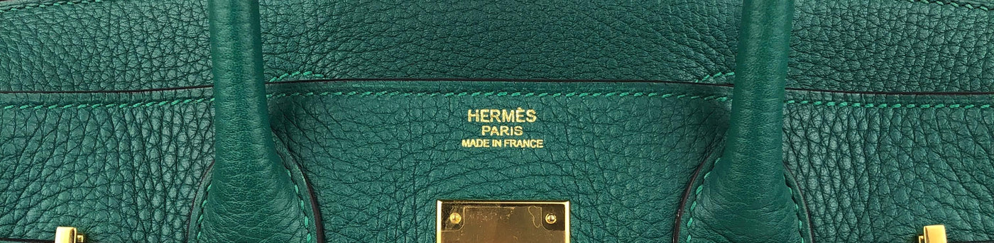 Hermès 30cm Malachite Togo Birkin Gold Hardware - Only Authentics
