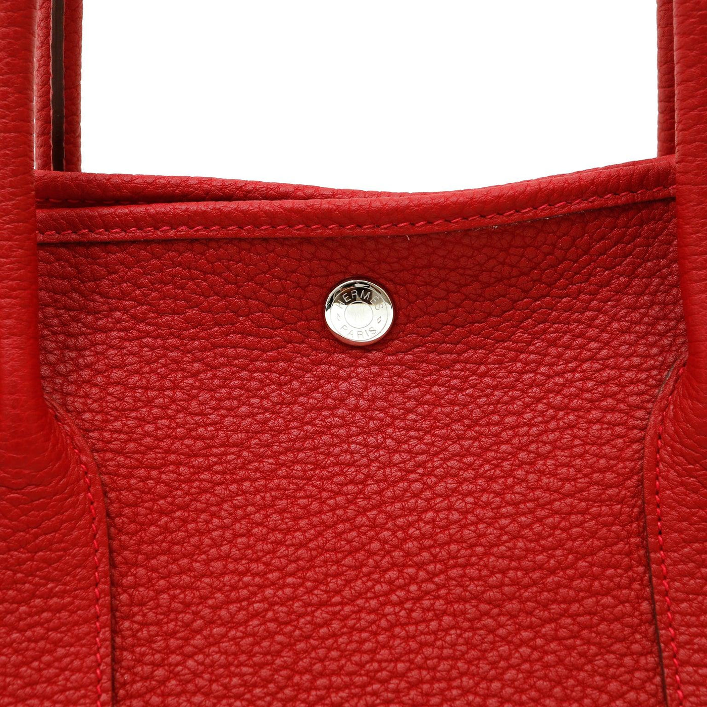 Hermes Red Garden Party Negonda Leather Bag - Only Authentics