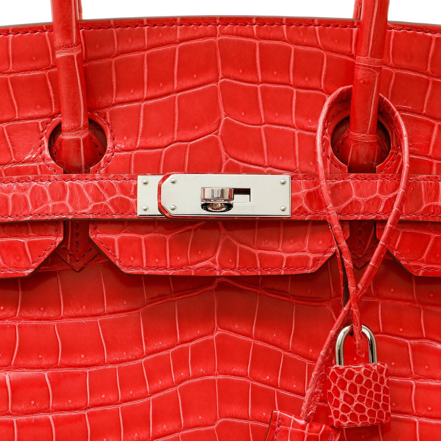 Hermès Birkin 35cm Geranium Porosus Crocodile PHW