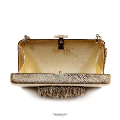 Chanel Gold CC Dripping Chains Box Clutch - Only Authentics