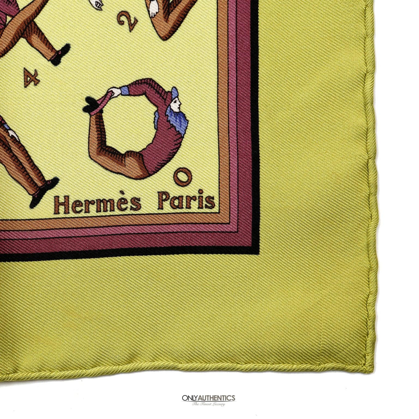Hermès Green Human Numerals Silk Scarf - Only Authentics