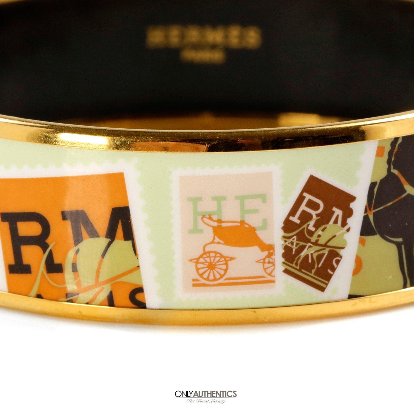 Hermès Postage Stamps Enamel Bracelet - Only Authentics