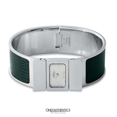 Hermès Green Lizard Loquet Watch - Only Authentics