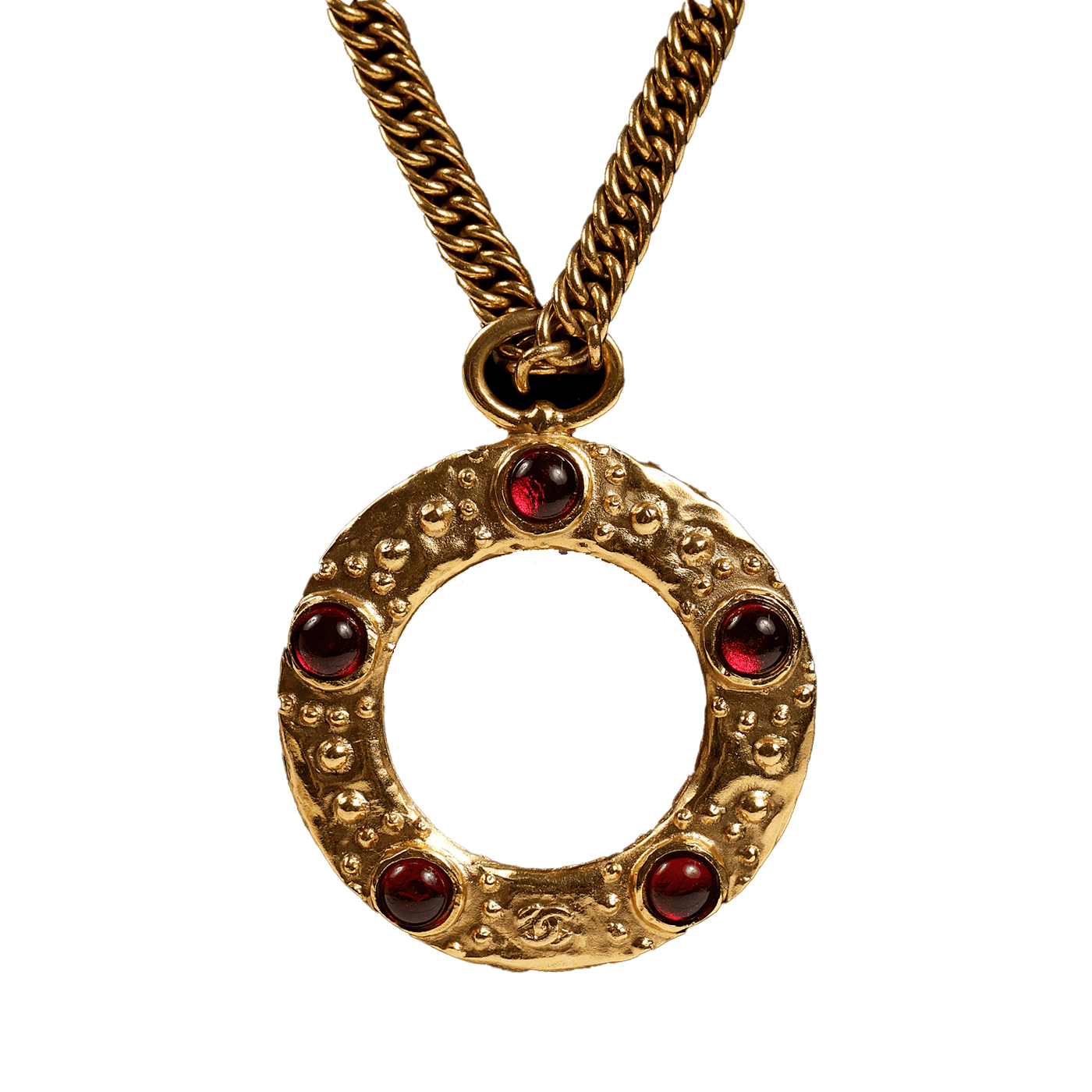 Chanel Red Gripoix Magnifier Monocle Necklace - Only Authentics
