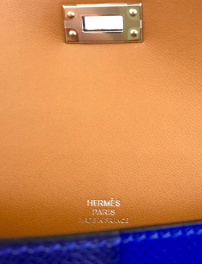 Hermès 20cm Blue Bi Color Special Edition Epsom Mini Kelly - Only Authentics
