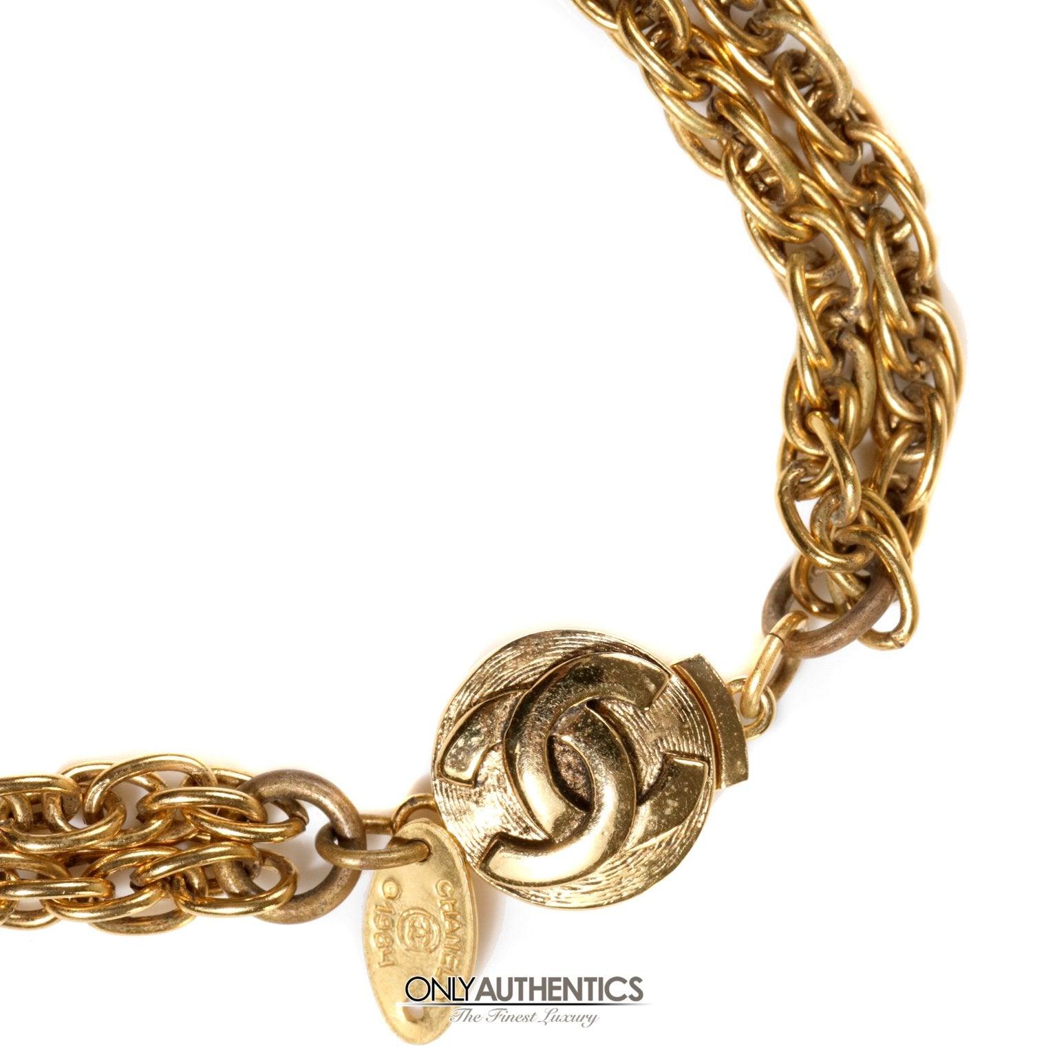 Chanel Gold and Pearl Double Strand Necklace - Only Authentics