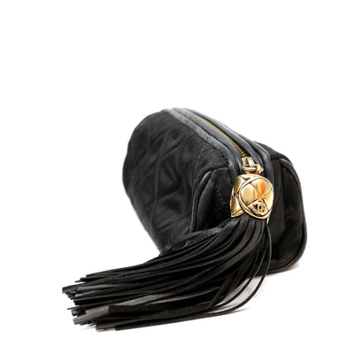 Chanel Black Satin Tassel Pouch - Only Authentics