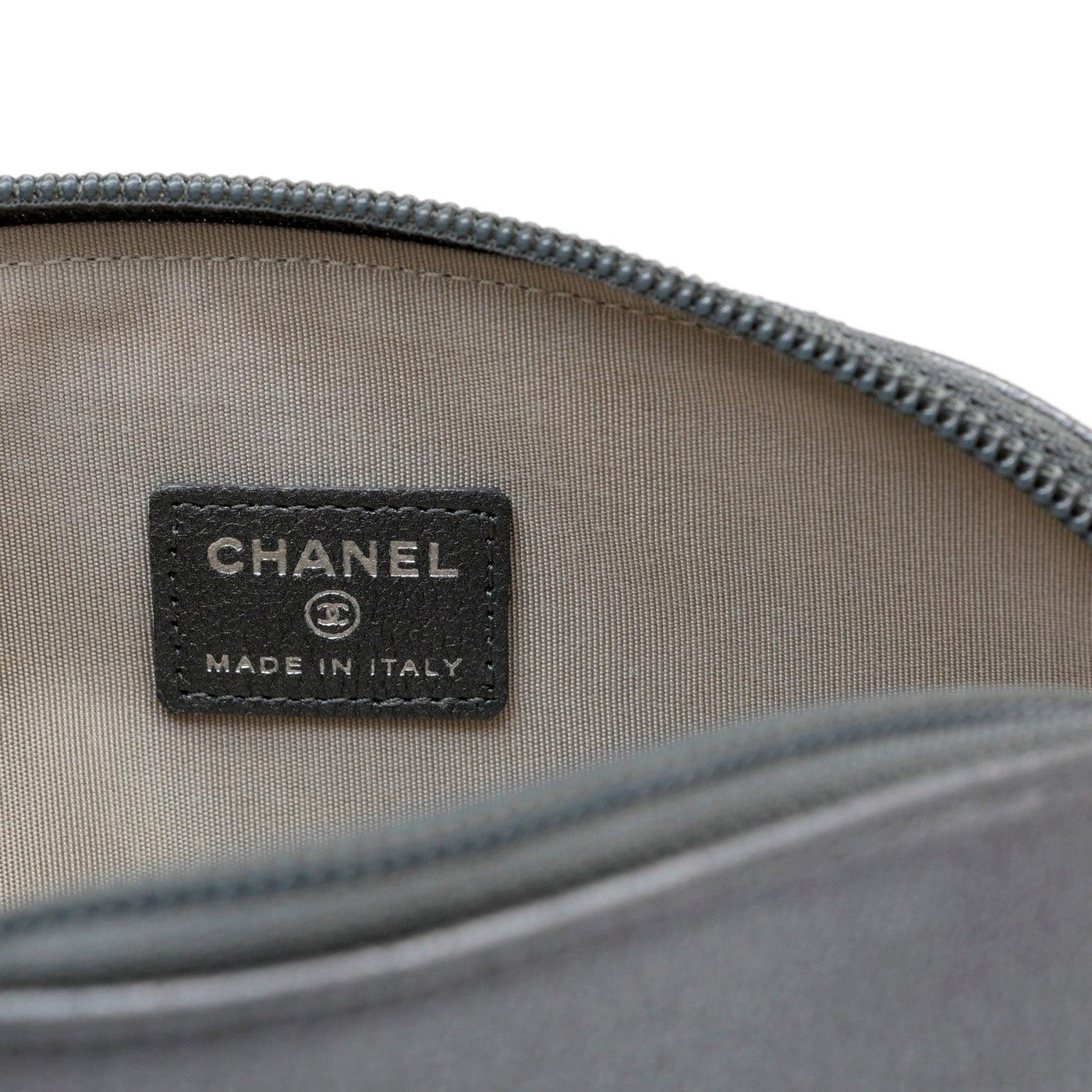 Chanel Slate Grey Camellia Pouch - Only Authentics