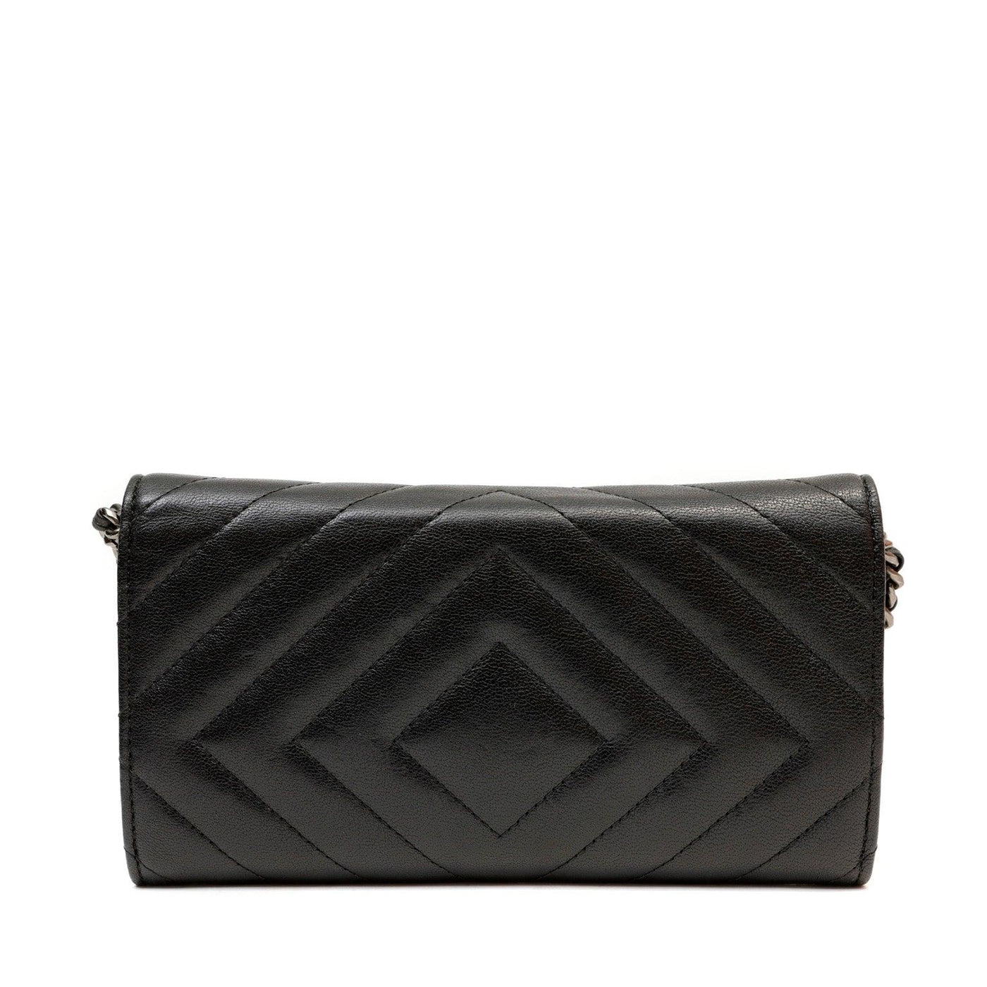 Chanel So Black Chevron Wallet on Chain WOC - Only Authentics