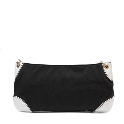Chanel Black and White Canvas Olsen Shoulder Bag - Only Authentics