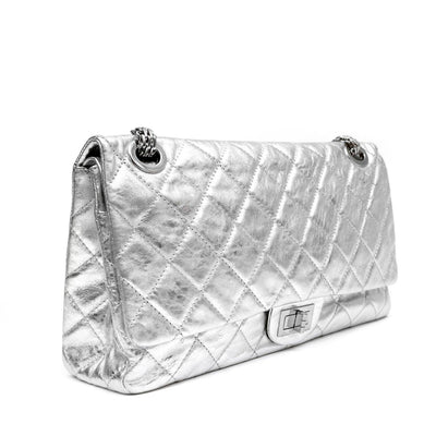 Chanel Metallic Silver Reissue Maxi Flap Bag - Only Authentics