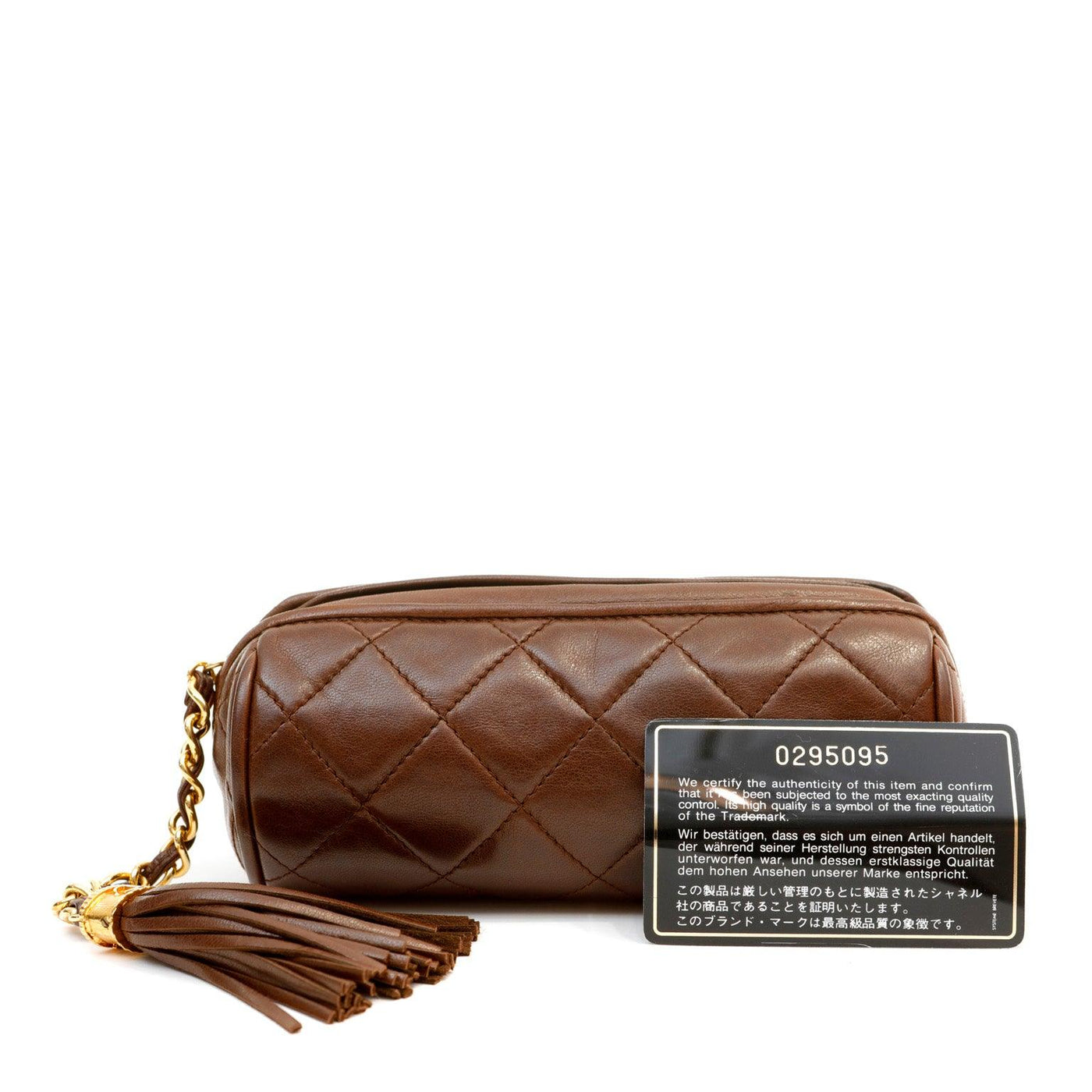 Chanel Vintage Brown Lambskin Tassel Pouch - Only Authentics