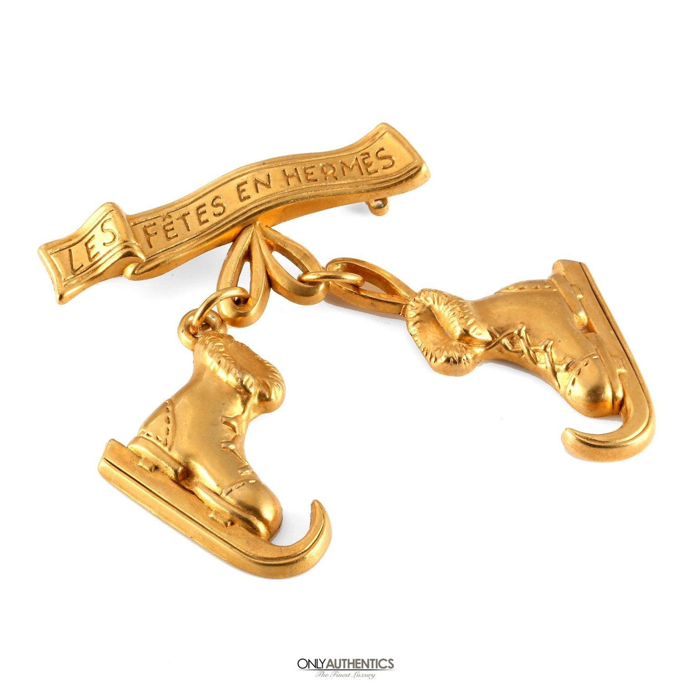 Hermès Golden Ice Skates Pin - Only Authentics