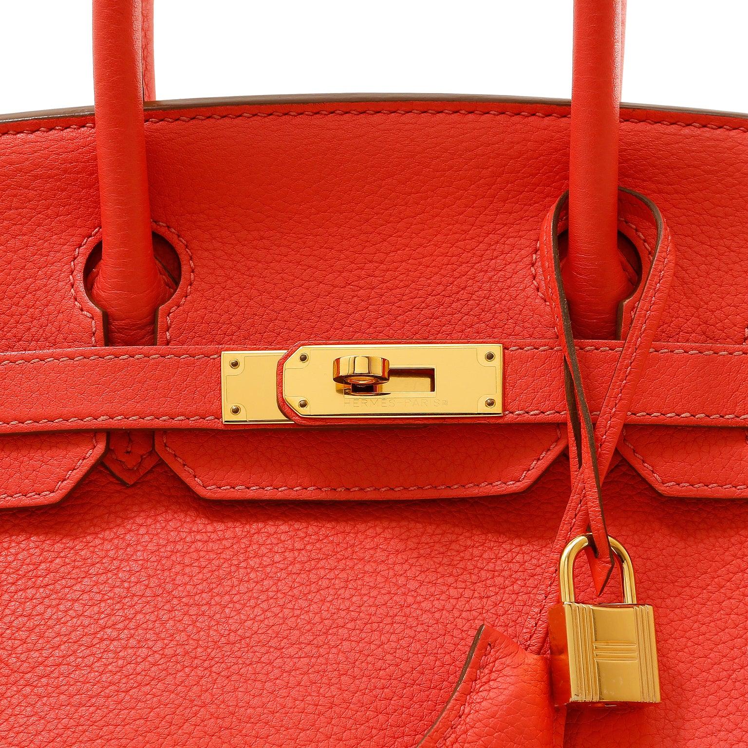 Hermès Birkin 30 Rouge Tomate Tomato Red Togo with Gold Hardware