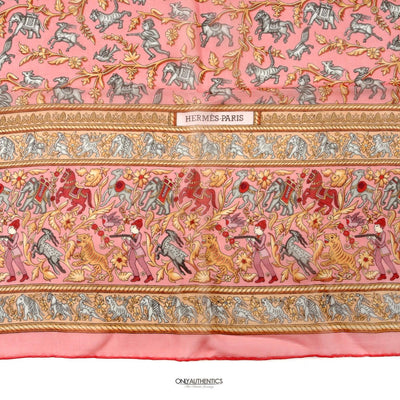 Hermès Pink Chasse en Inde Silk Scarf - Only Authentics