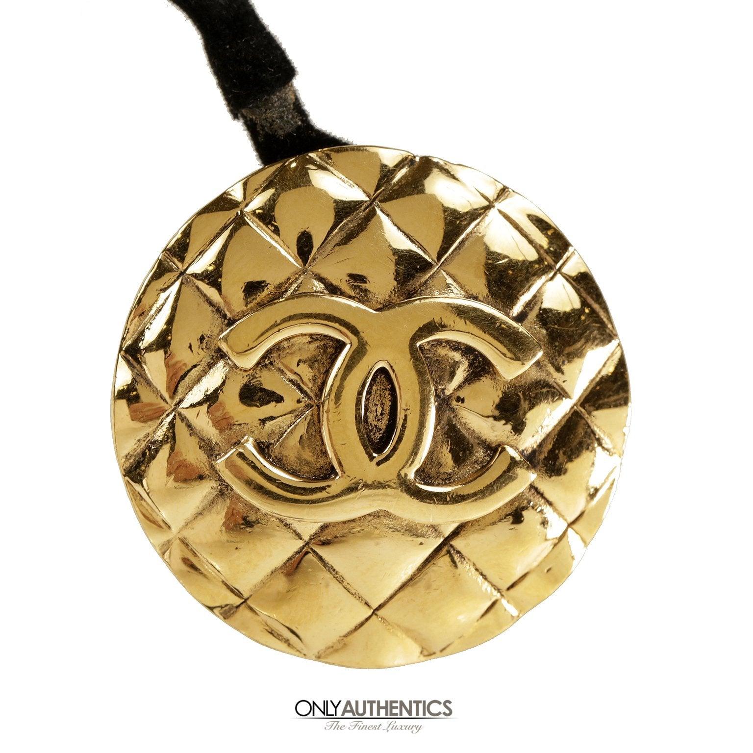 Chanel Gold Quilted CC Vintage Earrings - Only Authentics