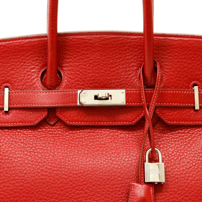 Hermès 35cm Vivid Red Togo Birkin w/ Palladium Hardware - Only Authentics