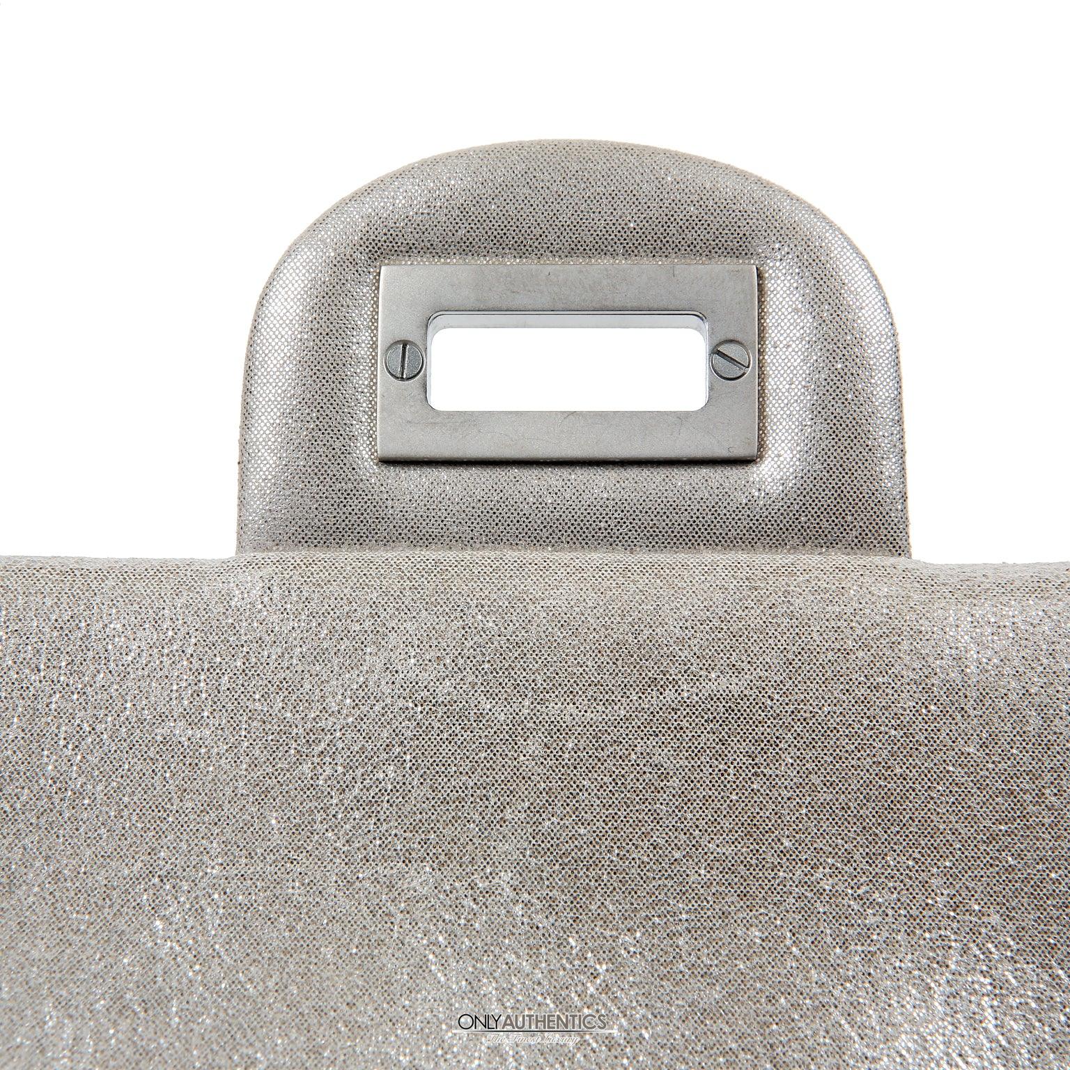 TROV - Silver Nish Leather Metallic Clutch