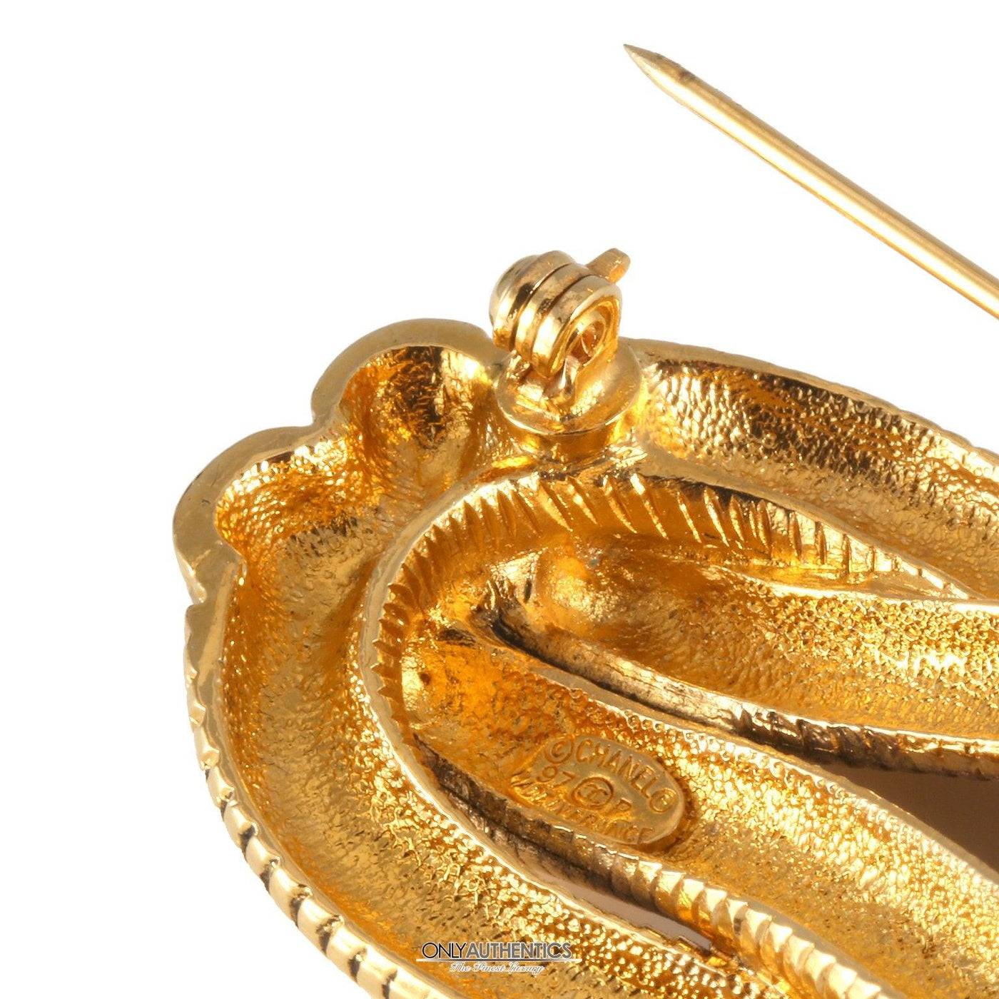 Chanel Gold Knotted Snake Chain Brooch - Only Authentics