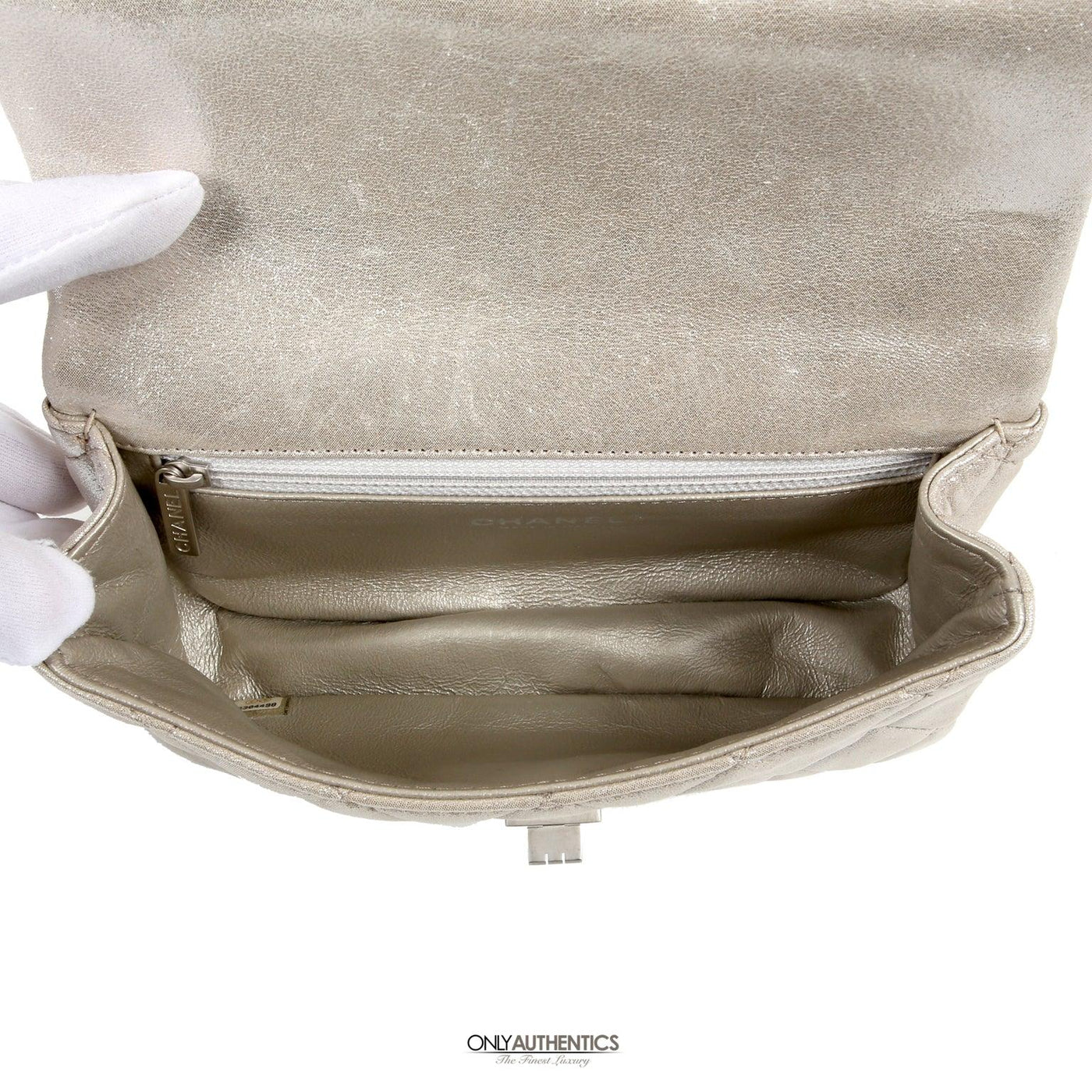 TROV - Silver Nish Leather Metallic Clutch