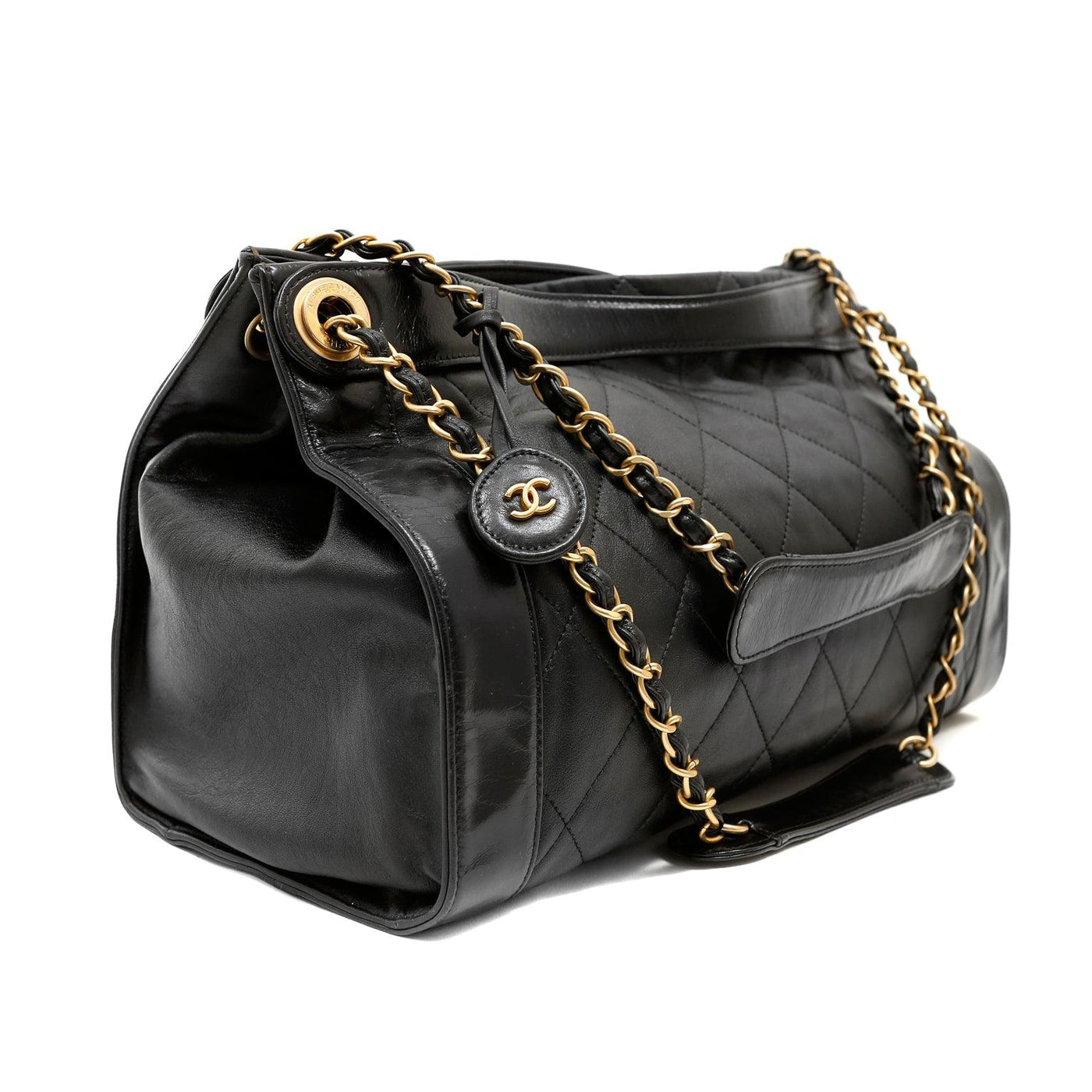 Chanel Black Calfskin Shopper Tote with Gold Hardware - Only Authentics