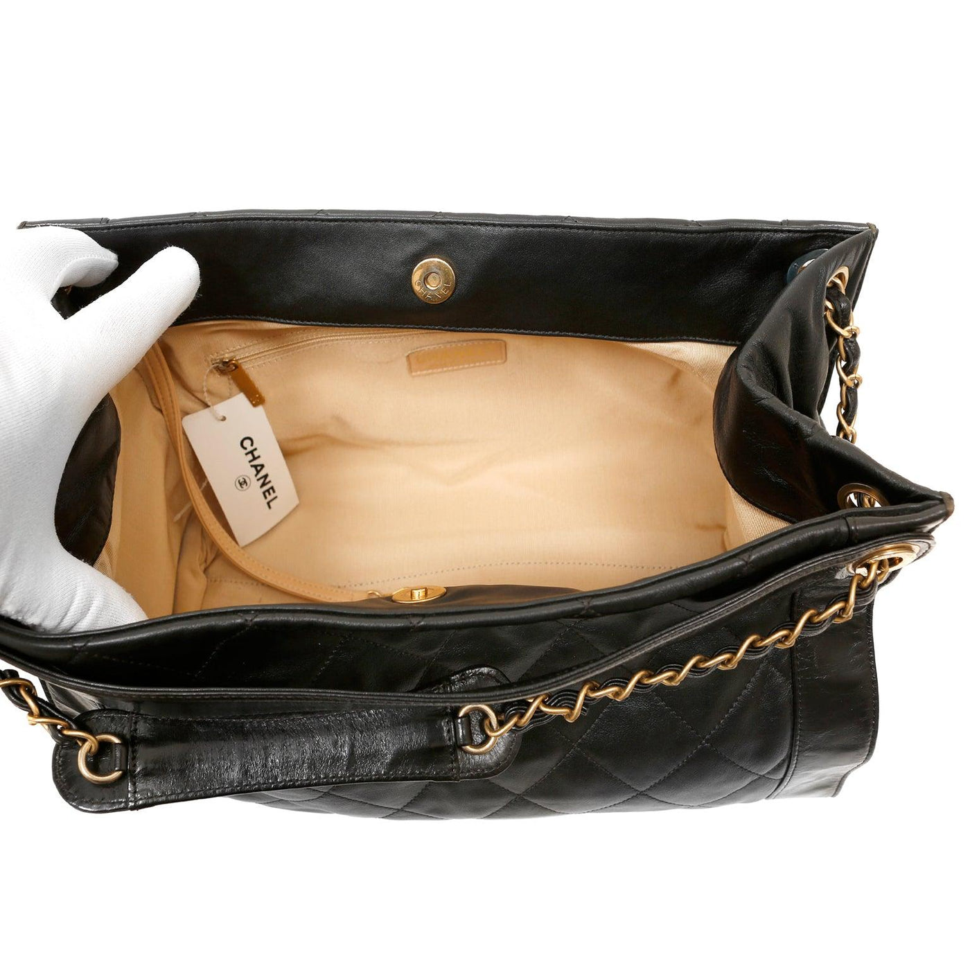 Chanel Black Calfskin Shopper Tote with Gold Hardware - Only Authentics