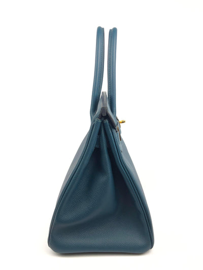 Hermès 30cm Deep Blue Epsom Birkin with Gold Hardware - Only Authentics