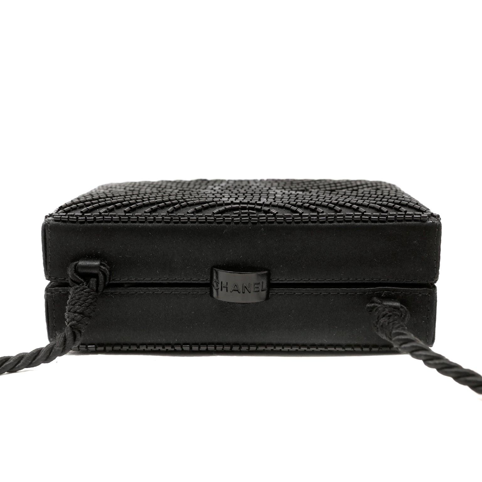 Chanel Vintage Black Velvet Twisted Top Handle Evening Bag Gold